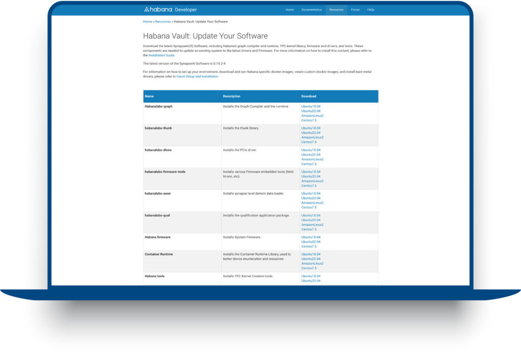 Vault software screen